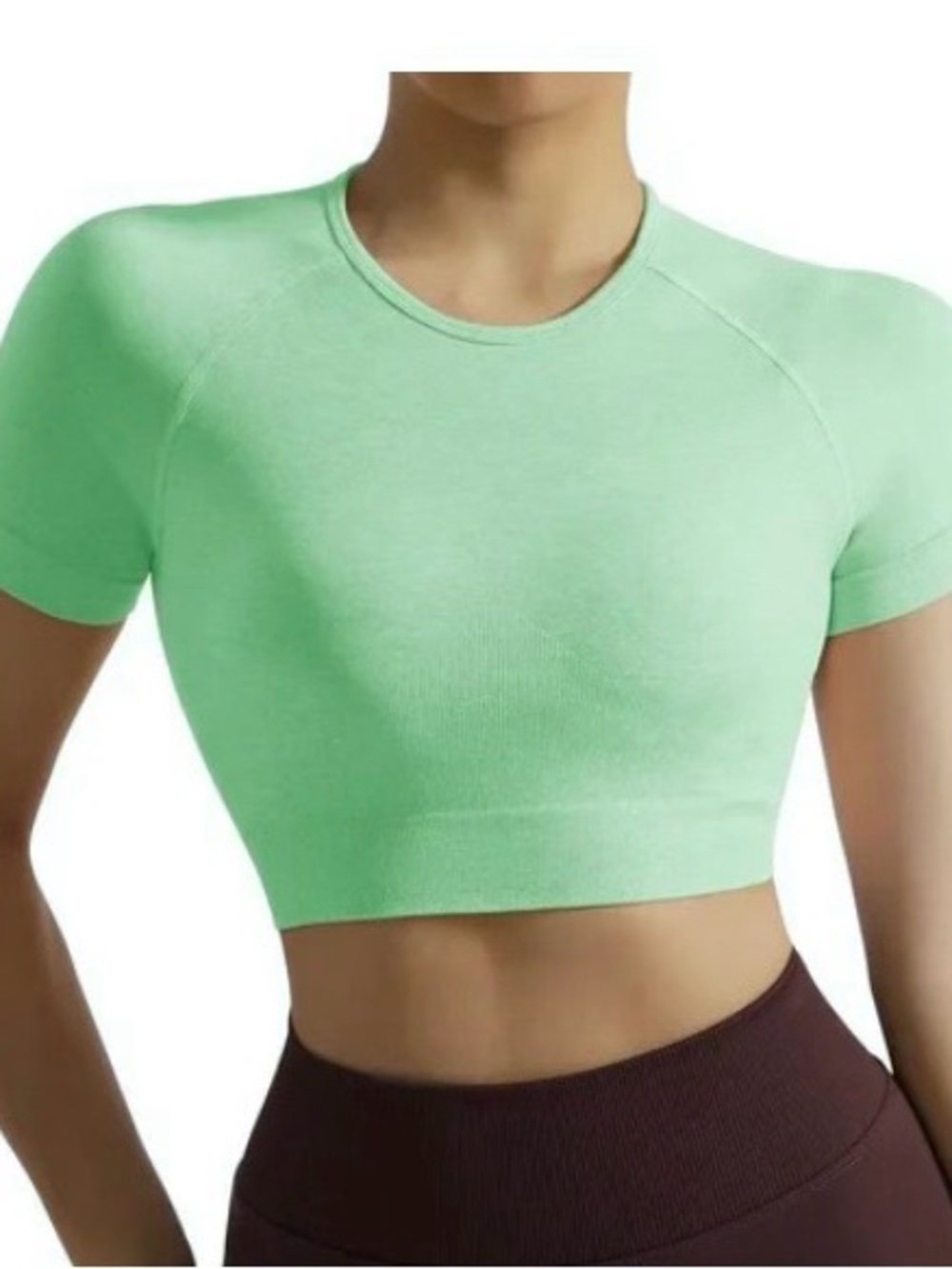 Women’s Seamless Crop Top Short Sleeve Workout Yoga Top
Lt Sage Green Large NWOT